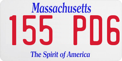 MA license plate 155PD6
