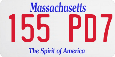MA license plate 155PD7