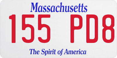 MA license plate 155PD8