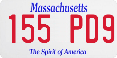 MA license plate 155PD9