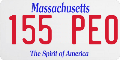 MA license plate 155PE0