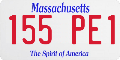 MA license plate 155PE1