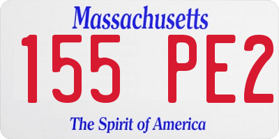 MA license plate 155PE2