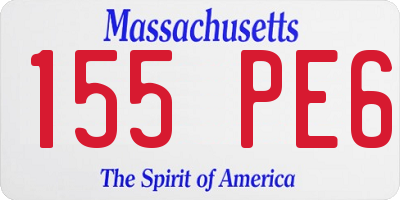MA license plate 155PE6