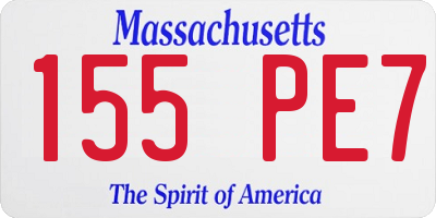 MA license plate 155PE7