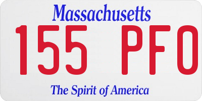 MA license plate 155PF0
