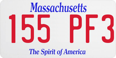MA license plate 155PF3