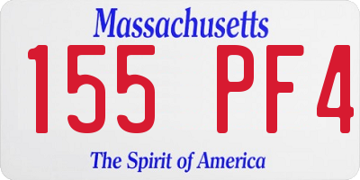 MA license plate 155PF4
