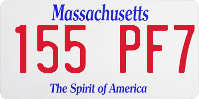 MA license plate 155PF7