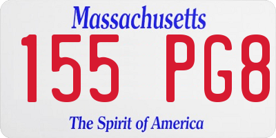 MA license plate 155PG8