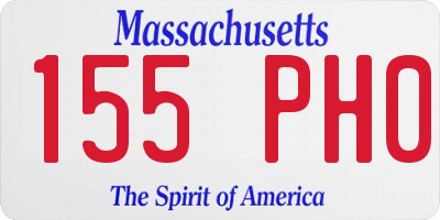 MA license plate 155PH0