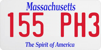 MA license plate 155PH3