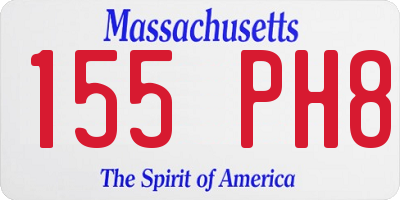 MA license plate 155PH8