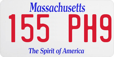 MA license plate 155PH9