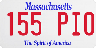 MA license plate 155PI0
