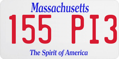 MA license plate 155PI3
