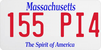 MA license plate 155PI4