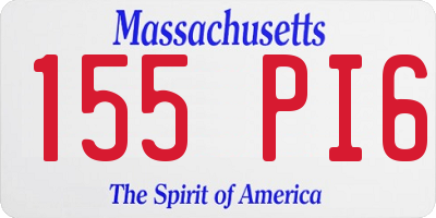 MA license plate 155PI6