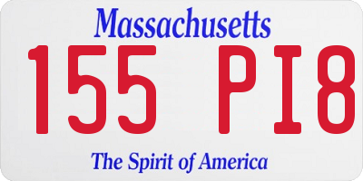 MA license plate 155PI8