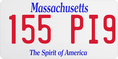 MA license plate 155PI9