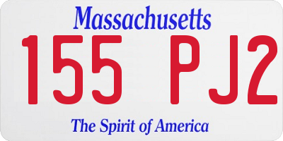 MA license plate 155PJ2