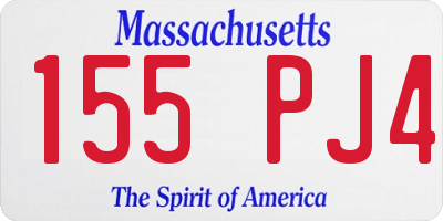MA license plate 155PJ4