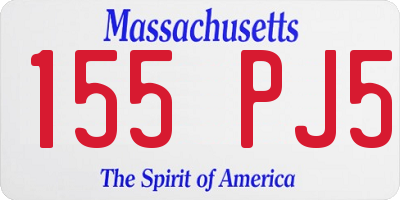 MA license plate 155PJ5
