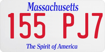 MA license plate 155PJ7