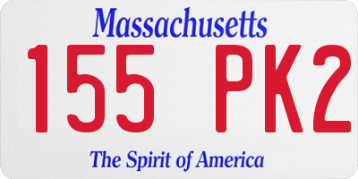 MA license plate 155PK2