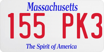 MA license plate 155PK3