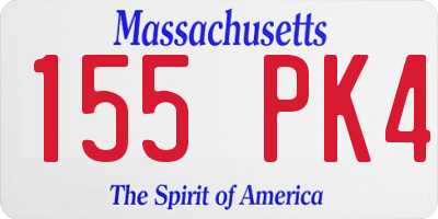 MA license plate 155PK4