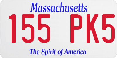 MA license plate 155PK5