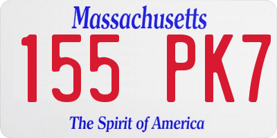 MA license plate 155PK7