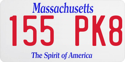 MA license plate 155PK8