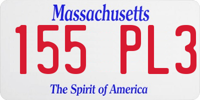 MA license plate 155PL3
