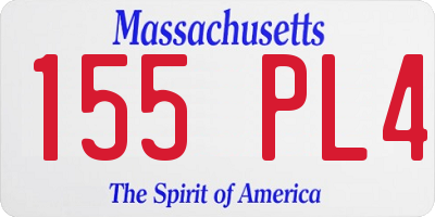 MA license plate 155PL4