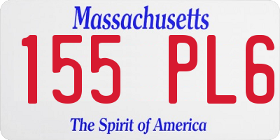 MA license plate 155PL6