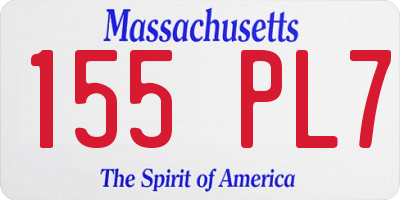 MA license plate 155PL7