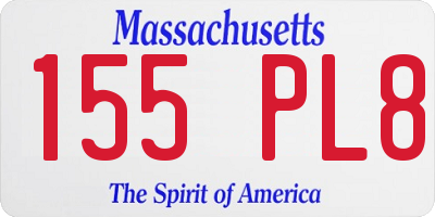 MA license plate 155PL8
