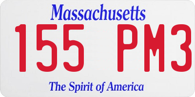 MA license plate 155PM3