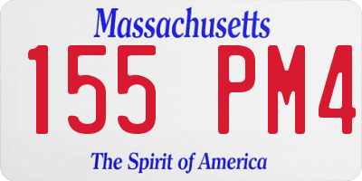 MA license plate 155PM4