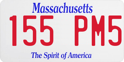 MA license plate 155PM5