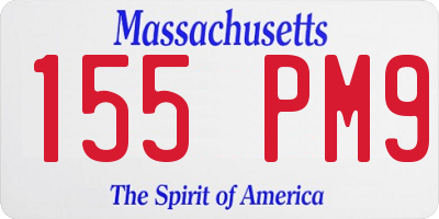 MA license plate 155PM9