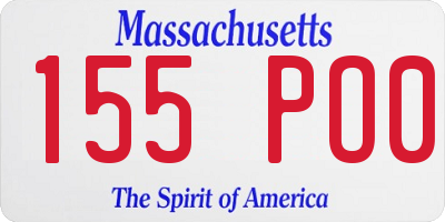 MA license plate 155PO0