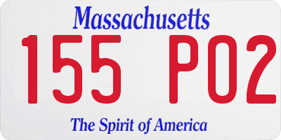 MA license plate 155PO2