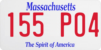 MA license plate 155PO4