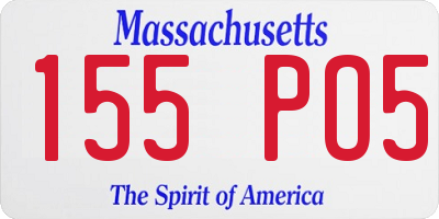 MA license plate 155PO5