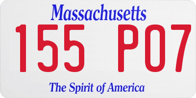 MA license plate 155PO7
