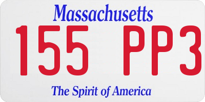 MA license plate 155PP3