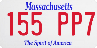 MA license plate 155PP7